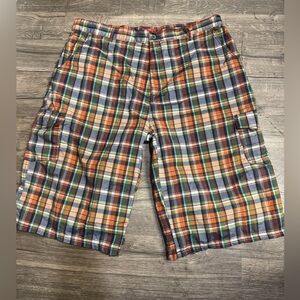 Men's Multicolor Plaid Cargo Shorts